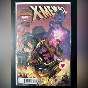 X-Men '92 #2 Marvel | Secret Wars Kiss Cover Rogue Gambit